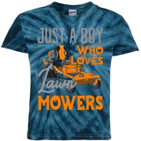 Lawn Mowing Just A Boy Who Loves Mowers Gardener Kids Tie-Dye T-Shirt