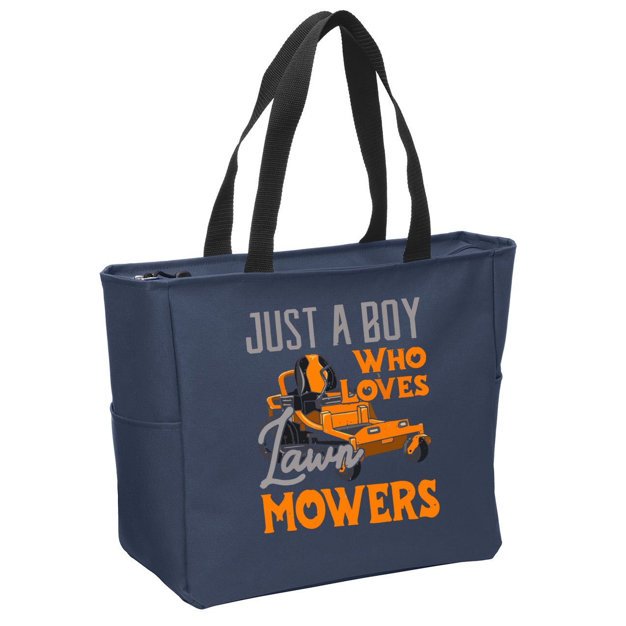 Lawn Mowing Just A Boy Who Loves Mowers Gardener Zip Tote Bag