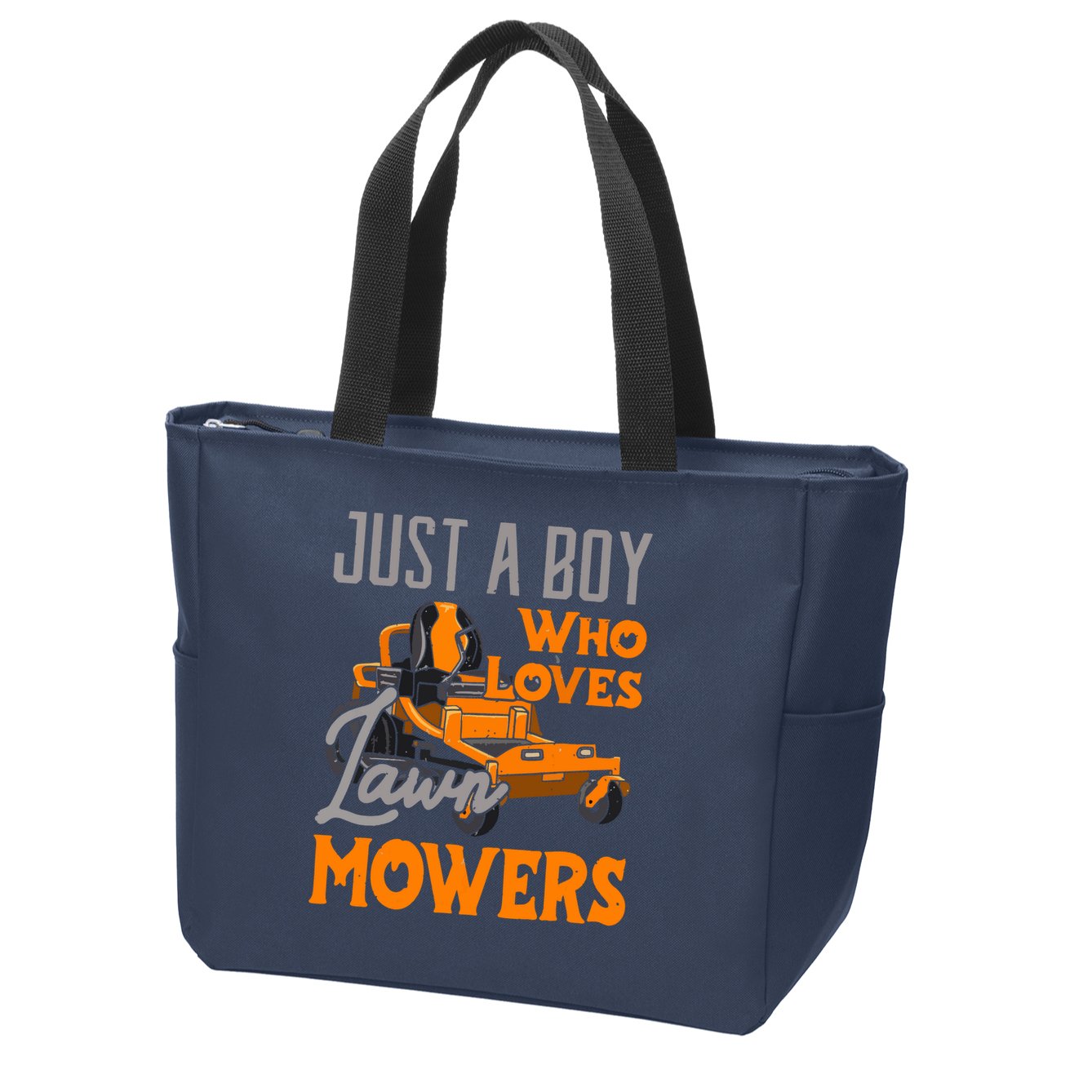 Lawn Mowing Just A Boy Who Loves Mowers Gardener Zip Tote Bag