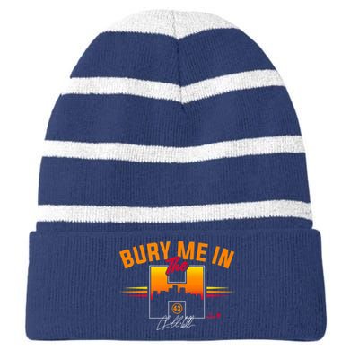 Lance McCullers Jr Bury Me In The Houston Baseball Striped Beanie with Solid Band