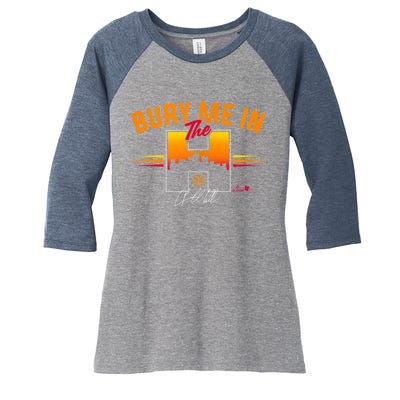 Lance McCullers Jr Bury Me In The Houston Baseball Women's Tri-Blend 3/4-Sleeve Raglan Shirt