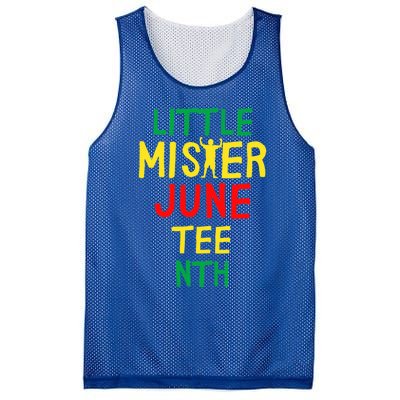 Little Mister Juneteenth Black Son Gift Mesh Reversible Basketball Jersey Tank