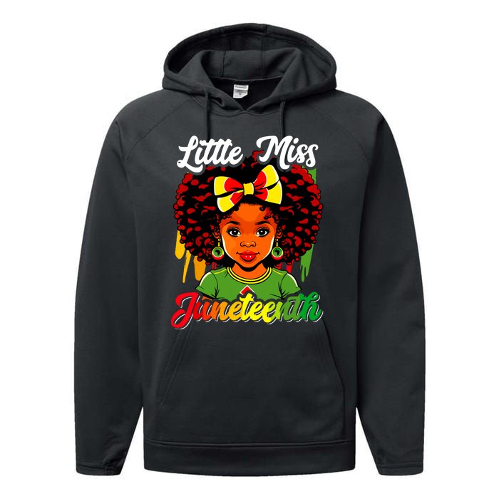 Little Miss Juneteenth Girl Black History Performance Fleece Hoodie