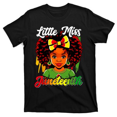 Little Miss Juneteenth Girl Black History T-Shirt