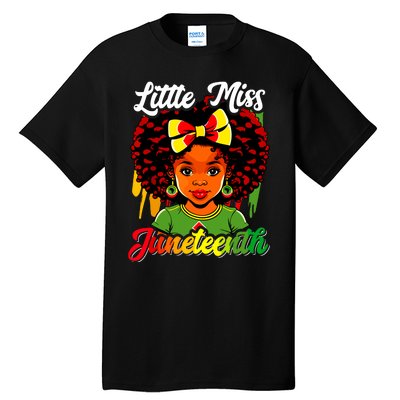 Little Miss Juneteenth Girl Black History Tall T-Shirt