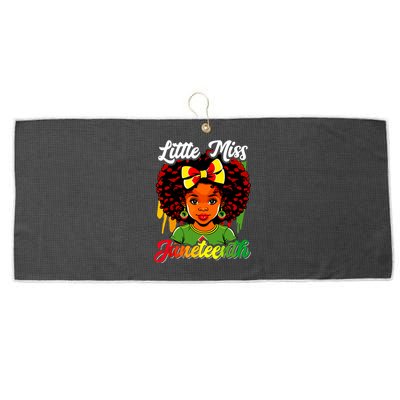 Little Miss Juneteenth Girl Black History Large Microfiber Waffle Golf Towel