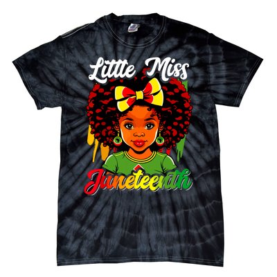 Little Miss Juneteenth Girl Black History Tie-Dye T-Shirt