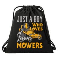 Lawn Mowing Just A Who Loves Mowers Gardener Drawstring Bag