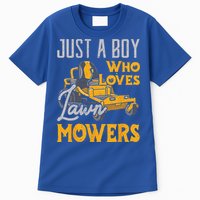 Lawn Mowing Just A Who Loves Mowers Gardener Tall T-Shirt