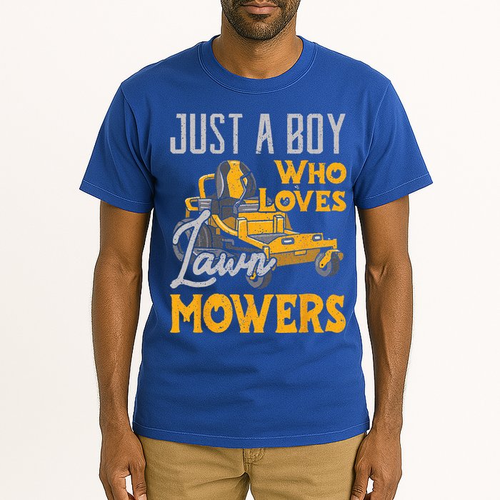 Lawn Mowing Just A Who Loves Mowers Gardener Tall T-Shirt