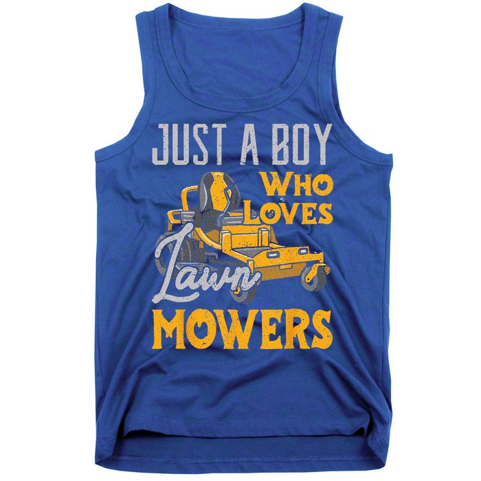 Lawn Mowing Just A Who Loves Mowers Gardener Tank Top