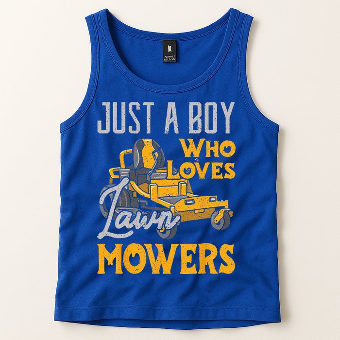 Lawn Mowing Just A Who Loves Mowers Gardener Tank Top
