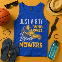 Lawn Mowing Just A Who Loves Mowers Gardener Tank Top