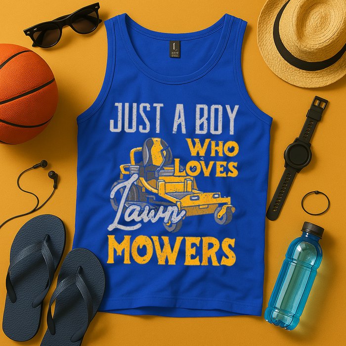 Lawn Mowing Just A Who Loves Mowers Gardener Tank Top