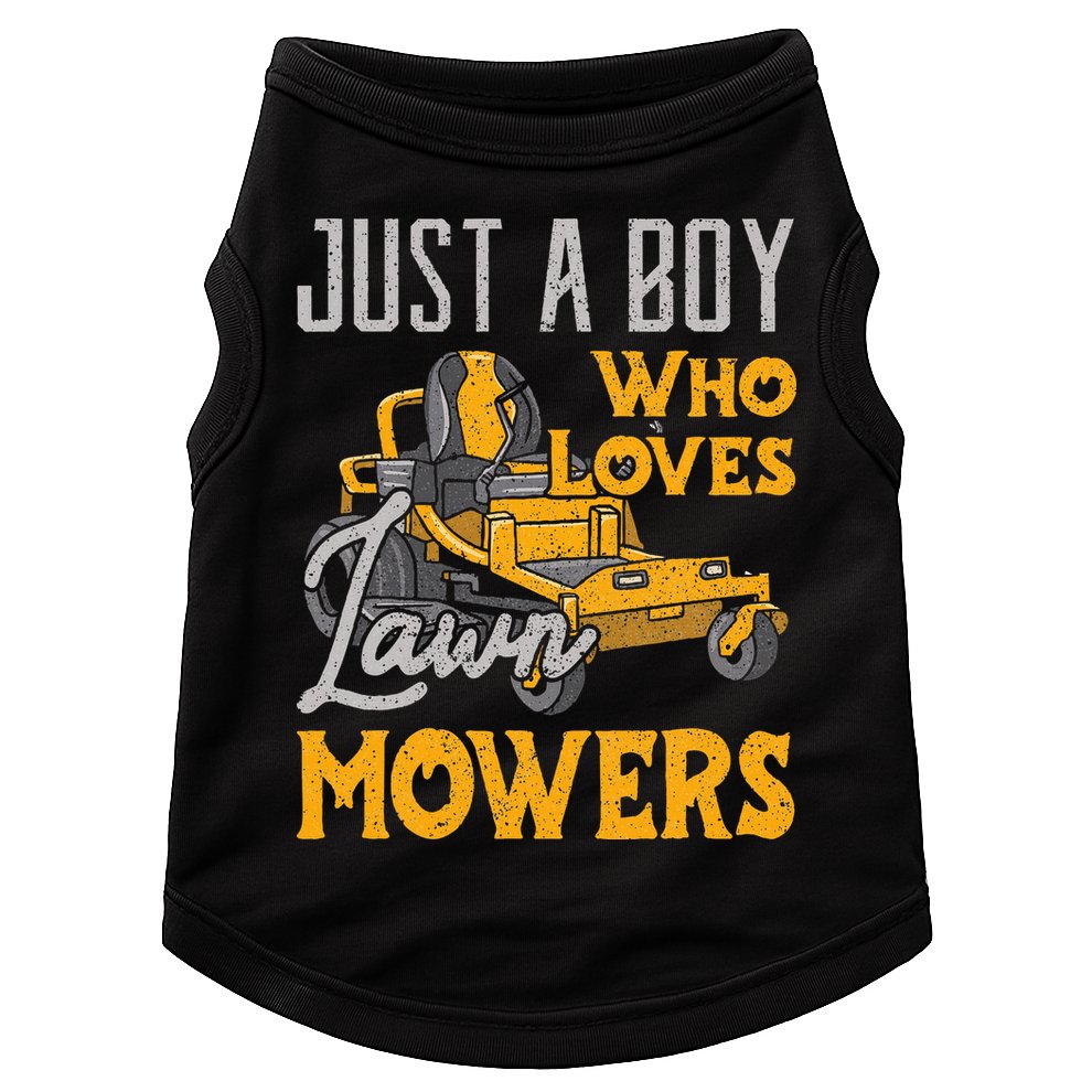 Lawn Mowing Just A Boy Who Loves Mowers Gardener Doggie Tank