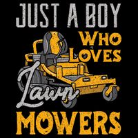 Lawn Mowing Just A Boy Who Loves Mowers Gardener Impact Tech Backpack