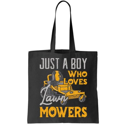 Lawn Mowing Just A Boy Who Loves Mowers Gardener Bag