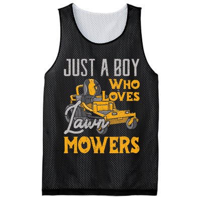 Lawn Mowing Just A Boy Who Loves Mowers Gardener Mesh Reversible Basketball Jersey Tank