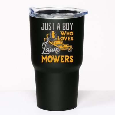 Lawn Mowing Just A Boy Who Loves Mowers Gardener Tumbler