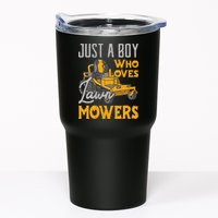 Lawn Mowing Just A Boy Who Loves Mowers Gardener Tumbler