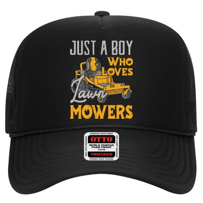 Lawn Mowing Just A Boy Who Loves Mowers Gardener Hat