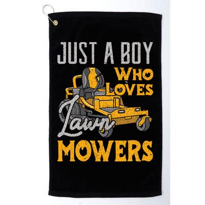 Lawn Mowing Just A Boy Who Loves Mowers Gardener Golf Towel