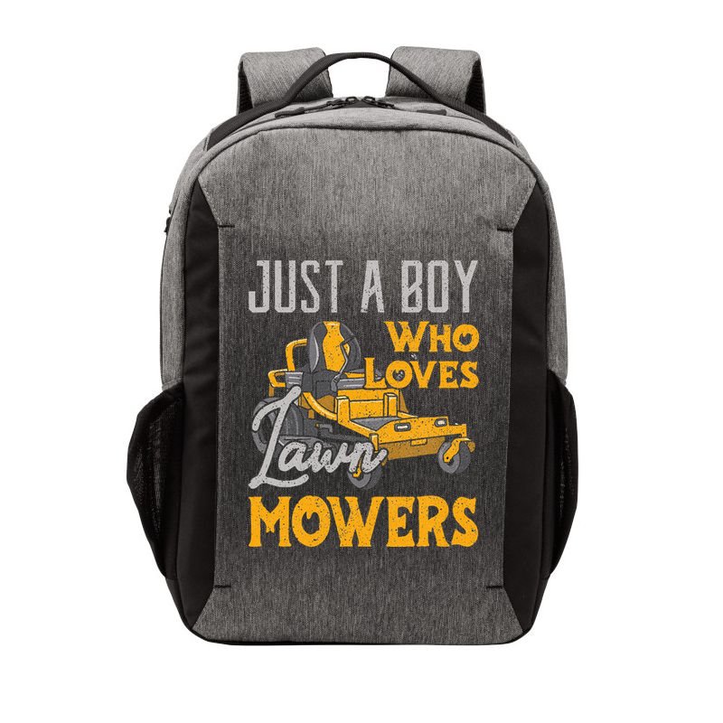Lawn Mowing Just A Boy Who Loves Mowers Gardener Vector Backpack