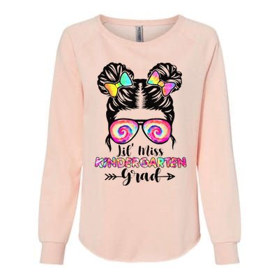 Lil' Miss Kindergarten Grad Graduation Messy Bun Womens California Wash Sweatshirt