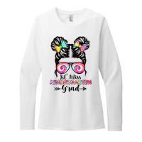 Lil' Miss Kindergarten Grad Graduation Messy Bun Womens CVC Long Sleeve Shirt