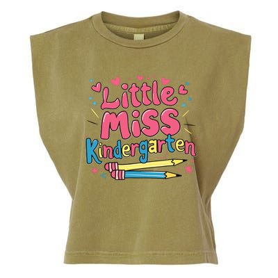 Little Miss Kindergarten Back To School Kinder Girl Garment-Dyed Women's Muscle Tee