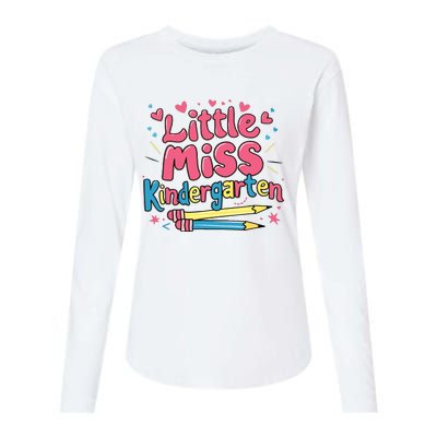 Little Miss Kindergarten Back To School Kinder Girl Womens Cotton Relaxed Long Sleeve T-Shirt