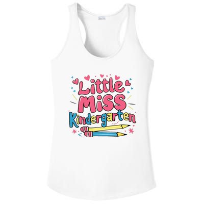 Little Miss Kindergarten Back To School Kinder Girl Ladies PosiCharge Competitor Racerback Tank