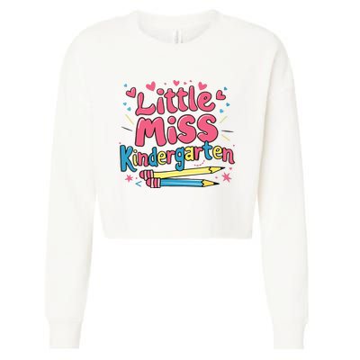 Little Miss Kindergarten Back To School Kinder Girl Cropped Pullover Crew