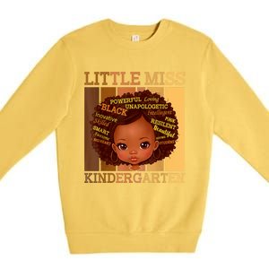 Little Miss Kindergarten Black Back To School Melanin Premium Crewneck Sweatshirt