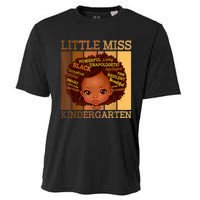 Little Miss Kindergarten Black Back To School Melanin Cooling Performance Crew T-Shirt