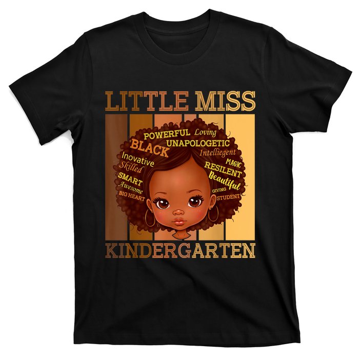 Little Miss Kindergarten Black Back To School Melanin T-Shirt