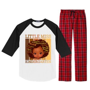 Little Miss Kindergarten Black Back To School Melanin Raglan Sleeve Pajama Set