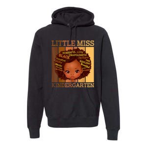 Little Miss Kindergarten Black Back To School Melanin Premium Hoodie