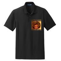 Little Miss Kindergarten Black Back To School Melanin Dry Zone Grid Polo