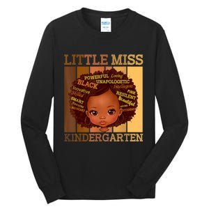 Little Miss Kindergarten Black Back To School Melanin Tall Long Sleeve T-Shirt