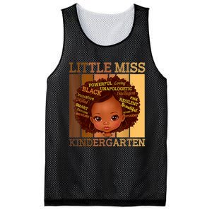 Little Miss Kindergarten Black Back To School Melanin Mesh Reversible Basketball Jersey Tank