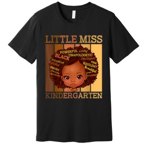 Little Miss Kindergarten Black Back To School Melanin Premium T-Shirt