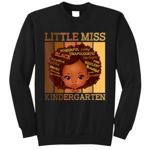 Little Miss Kindergarten Black Back To School Melanin Tall Sweatshirt