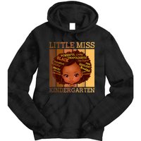 Little Miss Kindergarten Black Back To School Melanin Tie Dye Hoodie