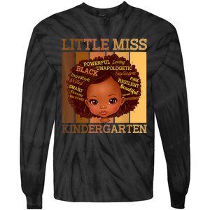 Little Miss Kindergarten Black Back To School Melanin Tie-Dye Long Sleeve Shirt