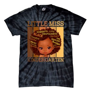 Little Miss Kindergarten Black Back To School Melanin Tie-Dye T-Shirt