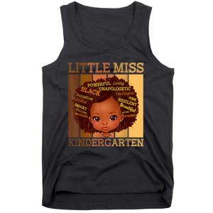 Little Miss Kindergarten Black Back To School Melanin Tank Top