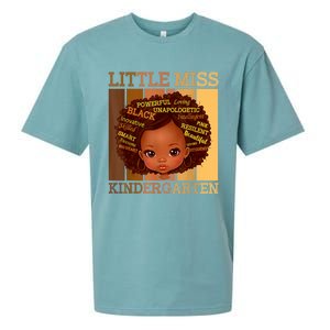 Little Miss Kindergarten Black Back To School Melanin Sueded Cloud Jersey T-Shirt