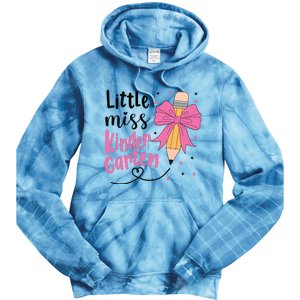 Little Miss Kindergarten Back To School Rainbow Girl Tie Dye Hoodie