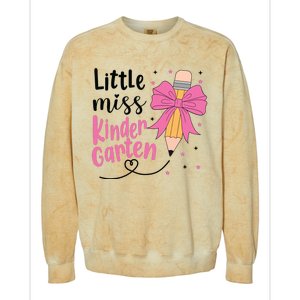 Little Miss Kindergarten Back To School Rainbow Girl Colorblast Crewneck Sweatshirt